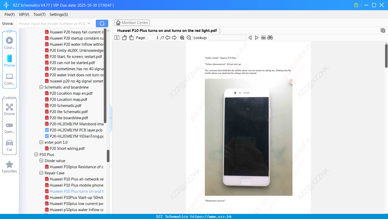 Huawei P10 Plus Turns On And Turns On The Red Light